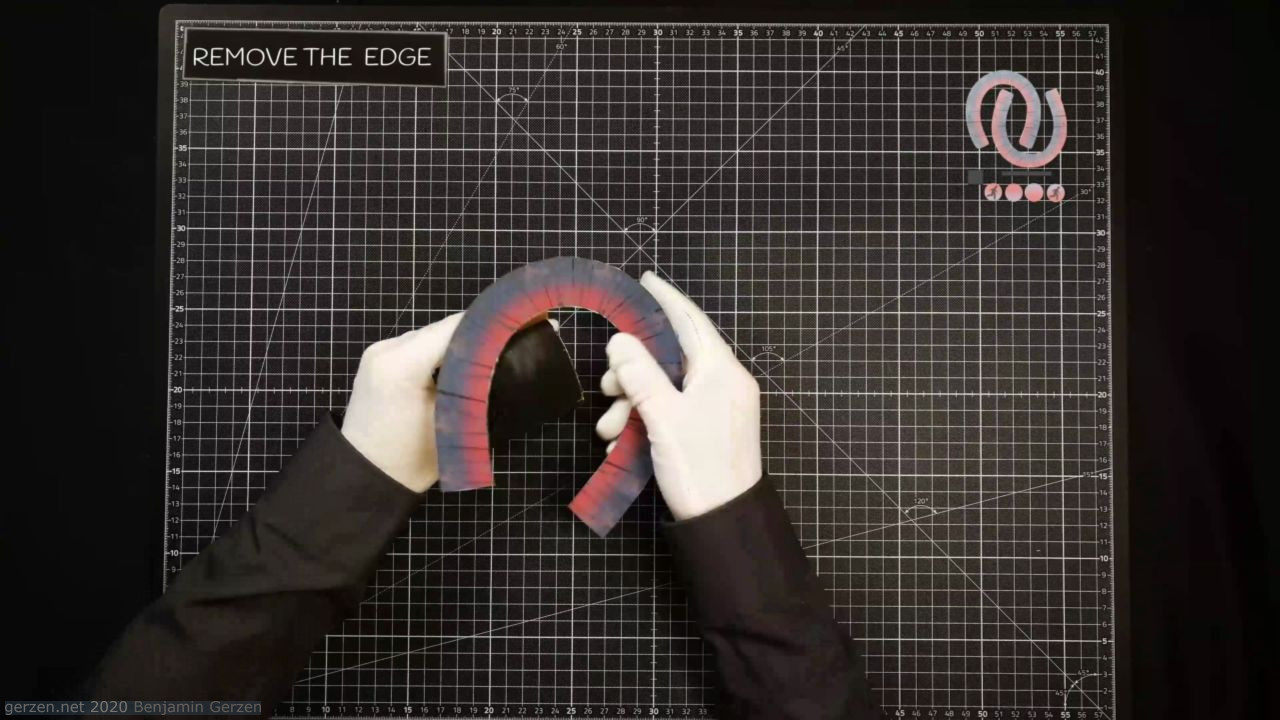 3: For aesthetical purpose, grind the protruding white edges in the ribbon and disk parts.