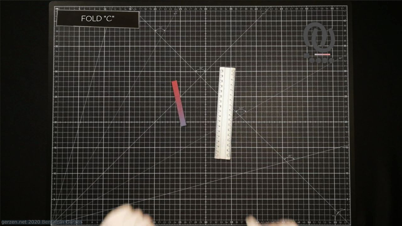 21: Bend the "C" part with a help of ruler or another tool, e.g. an credit card.